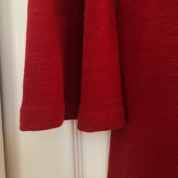 SheIn Cotton Red Long Bell Sleeve Shift Dress - Picture 15 of 16